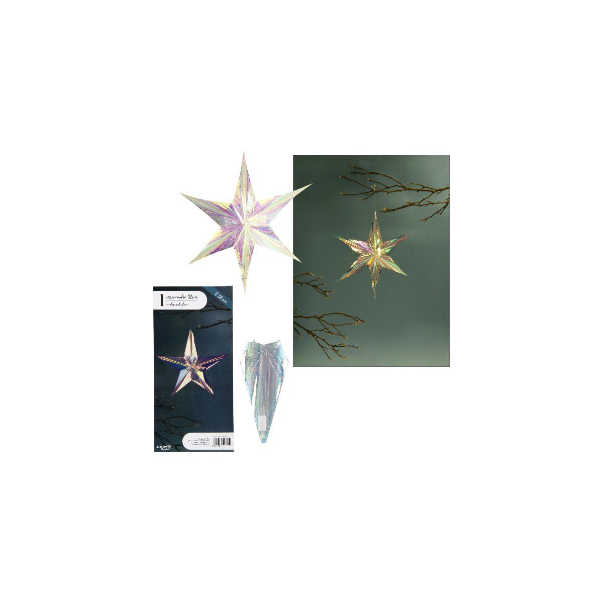 Irisierender Stern, schimmernder Aufhängen, 4,95 Weihnachtsstern Weihn, zum €