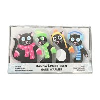 4er Set Taschenwärmer Winter Katze (tolles Wichtelgeschenk) Handwärmer, Taschenheizkissen