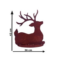 Dekofigur im Rost Design liegender Hirsch, 42 cm -...