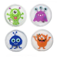 Taschenwärmer Monster 4er Set - Wichtelgeschenk, Handwärmer, Taschenheizkissen, Geschenk für Kinder