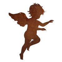Dekofigur im Rost Design Engel zum Hängen, 30 cm - Rostfigur für den Garten, Gartendeko