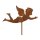 Gartenstecker im Rost Design Engel fliegend auf Stab, 15 cm - Rostfigur für den Garten, Gartendeko