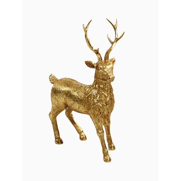 Gold farbener Hirsch, Deko Figur, Weihnachtsdeko, festliche Dekoration