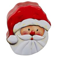 Keksdose Weihnachtsmann Santa Kopf - Gebäckdose Nikolaus, Plätzchendose, Blechdose Weihnachten