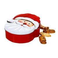 Keksdose Weihnachtsmann Santa Kopf - Gebäckdose Nikolaus, Plätzchendose, Blechdose Weihnachten