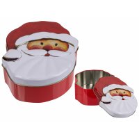 Keksdose Weihnachtsmann Santa Kopf - Gebäckdose Nikolaus, Plätzchendose, Blechdose Weihnachten