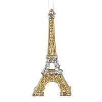 Baumschmuck Eiffelturm, Gold Glitzer - Paris - Baumkugel,...
