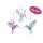 Baumschmuck Kolibri violett weiß irisierend, 3er Set - Baumkugel Vogel, Weihnachtsdeko, Christbaumkugel, Weihnachten