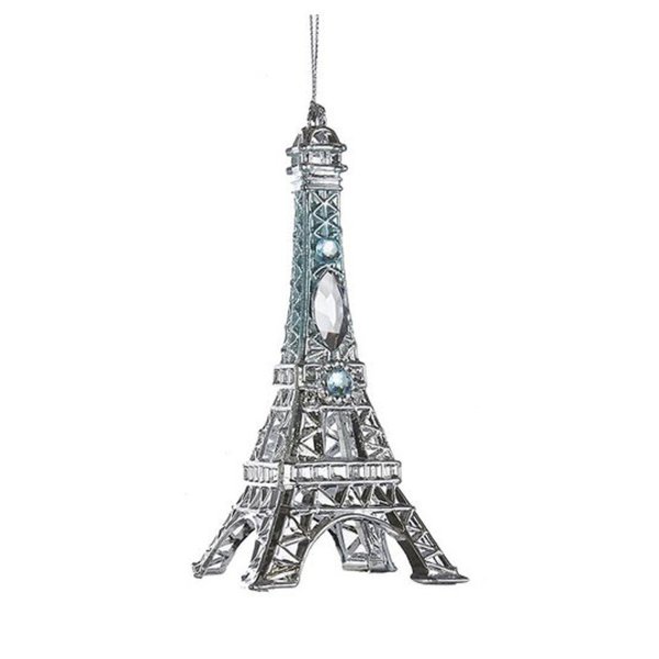 Baumschmuck Eiffelturm Paris silber - Baumkugel, Weihnachtsdeko, Christbaumkugel