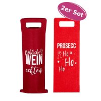 Filz Geschenktüte für Wein, 2er Set Flaschentüte -...