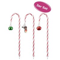 Kugelschreiber Zuckerstange mit Glckchen, 3er Set -...