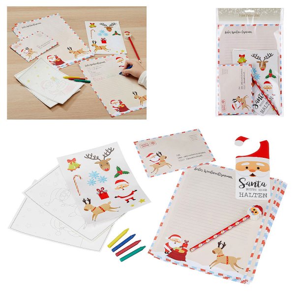 Briefset Weihnachten, Brief an den Weihnachtsmann - Briefpapier Weihnachten, Wunschzettel, Wichteln