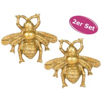 Möbelknopf Biene gold, 2er Set - Schubladenknopf...