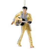 Baumschmuck Elvis Presley in Gold - Baumkugel Elvis,...