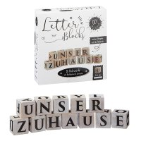 16 Holzwürfel DIY mit Buchstaben und Symbolen -...