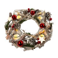 Adventskranz Holz mit Kugeln & Zapfen - tolle...
