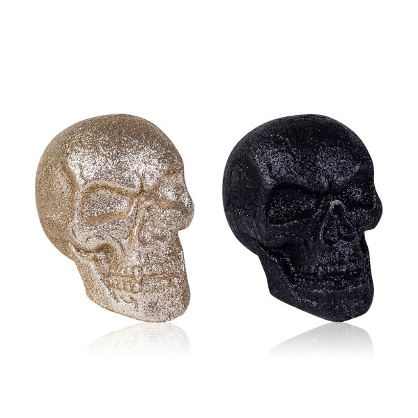 Deko Totenkopf mit Glitzer (2er Set) H: 14cm, Geschenk für Männer, Männergeschenk, Skull, Vatertag