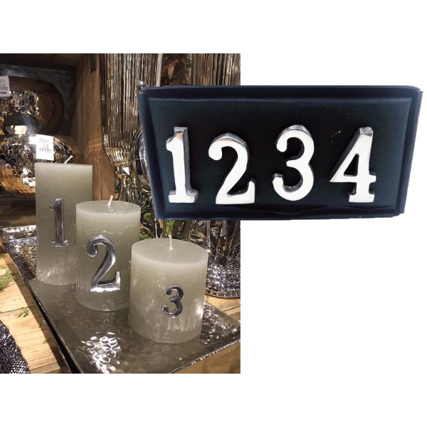 Kerzenstecker für Adventskerzen, 4er Set Kerzenzahlen Advent - Adventskranz basteln, Adventsdeko