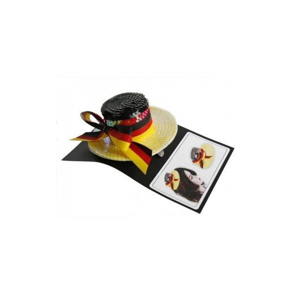 Deutschland Hut mit Clip - Fussball Fan Utensilien, Fanartikel, Europameisterschaft, Weltmeisterschaft