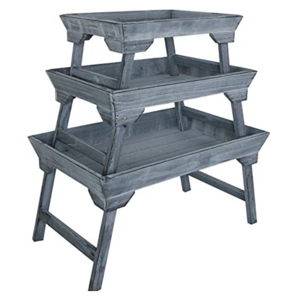 Betttablett (3er Set) als Betttisch, klappbares Tablett, Deko Tablett - Landhaus / Shabby Look
