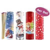 Weihnachts Streichhölzer X Mas, 4er Set - lange...