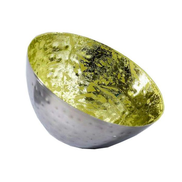 Schwimmschale rund silber/grün D:11cm - Schwimmkerzen, Tischdeko, Teelichthalter