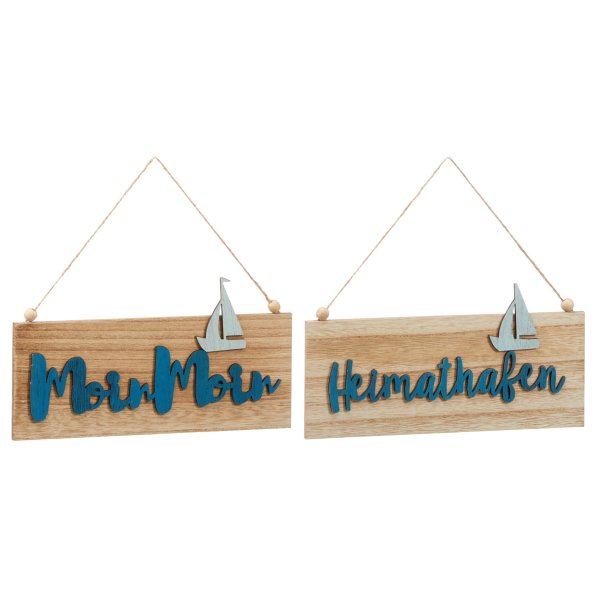 2er Set Holzschild Maritim - Holzschild im Retro Look, Türschild, Deko Ferienwohnung Meer
