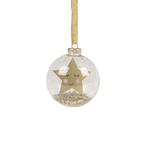 Baumschmuck gold "A star is born" - Baumkugel Sterne, Weihnachtsdeko, Christbaumkugel, Babygeschenk