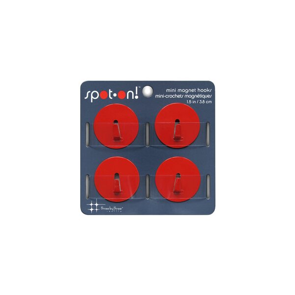 Spot on Magnethaken - 4er Set, klein, rot