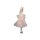 Hängedeko Hase mit Blume und Tüll in rosa H:17 cm  - Fensterdeko, Türdeko, Frühlingsdeko, Oster Deko