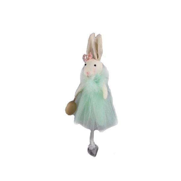 Hängedeko Hase mit Ei und Tüll in mintgrün  - Fensterdeko, Türdeko, Frühlingsdeko, Oster Deko