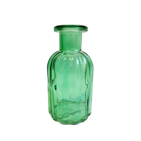 Kleine Vase Norinne XS grün, Kleine Glasvase  - Glasflasche, Tischdekoration, Glasvasen, Landhaus