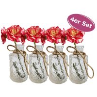 Kleine Vase "Lois" klar, kleine Glasvase, 4er...