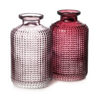 2er Set Glasflaschen "Jazz" rose - kleine Vase,...