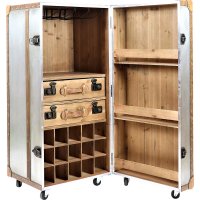 Bar Koffer Schrankkoffer im Vintage Look, Alu Design -...