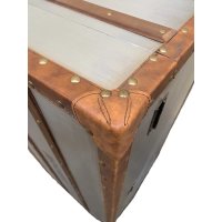Bar Koffer Schrankkoffer im Vintage Look, Alu Design - Kofferschrank, Barschrank, Barkoffer