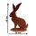 Rostfigur Hase auf Standplatte im Rost Design H: 40cm, Gartenstecker Osterhase für den Garten, Frühlingsdeko