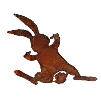 Rostfigur Hase zum Einhängen H: 21cm - Osterhase für den Garten im Rost Design, Frühlingsdeko, Ostern