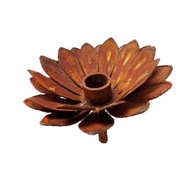 Kerzenhalter Blüte im Rost Design, Rostfigur für den Garten, Gartendeko, Metalldeko