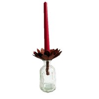 Kerzenhalter Blüte im Rost Design, Rostfigur für den Garten, Gartendeko, Metalldeko
