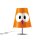 Tischlampe Eule H:30 cm, orange - Tischleuchte Eulen Design, Nachttischlampe, Lese Lampe