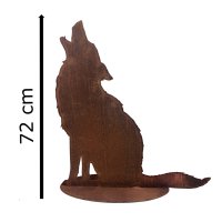 Gartendeko heulender Wolf, H: 72cm im Rost Design,...