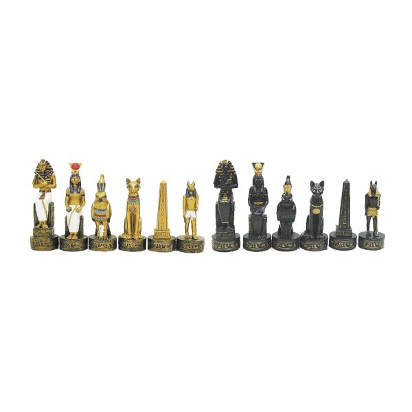 Wunderschöne Schachfiguren Ägypten Schachspiel Figuren handbemalt  KH 80 mm Neu 