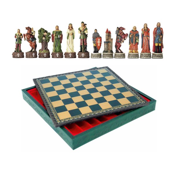 Great Kingdom Schach Spiel und Dame Spiel | Master of Chess Farbe Blau |  Chess Set 35cm | Qualität Reise Schachspiel- Handgemachtes Tragbares Schach