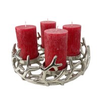 Adventskranz Zweige aus Metall silber (D: 29 cm) -...