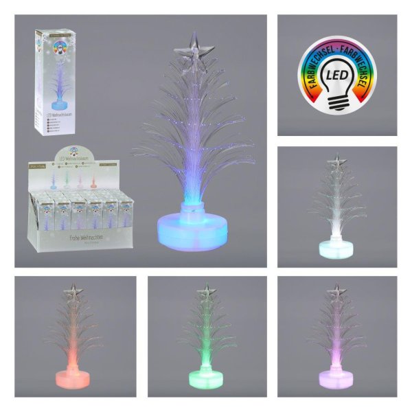 3x  LED farbwechsel Tannenbaum - kleines Weichnatsgeschenk, Wichtelgeschenk