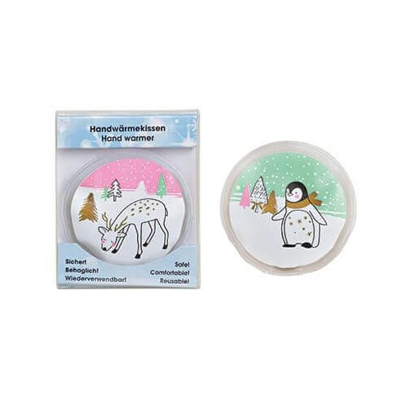 Taschenwärmer Winter Friends, pastell, 2er Set - Handwärmer wiederverwendbar, Wichtelgeschenk