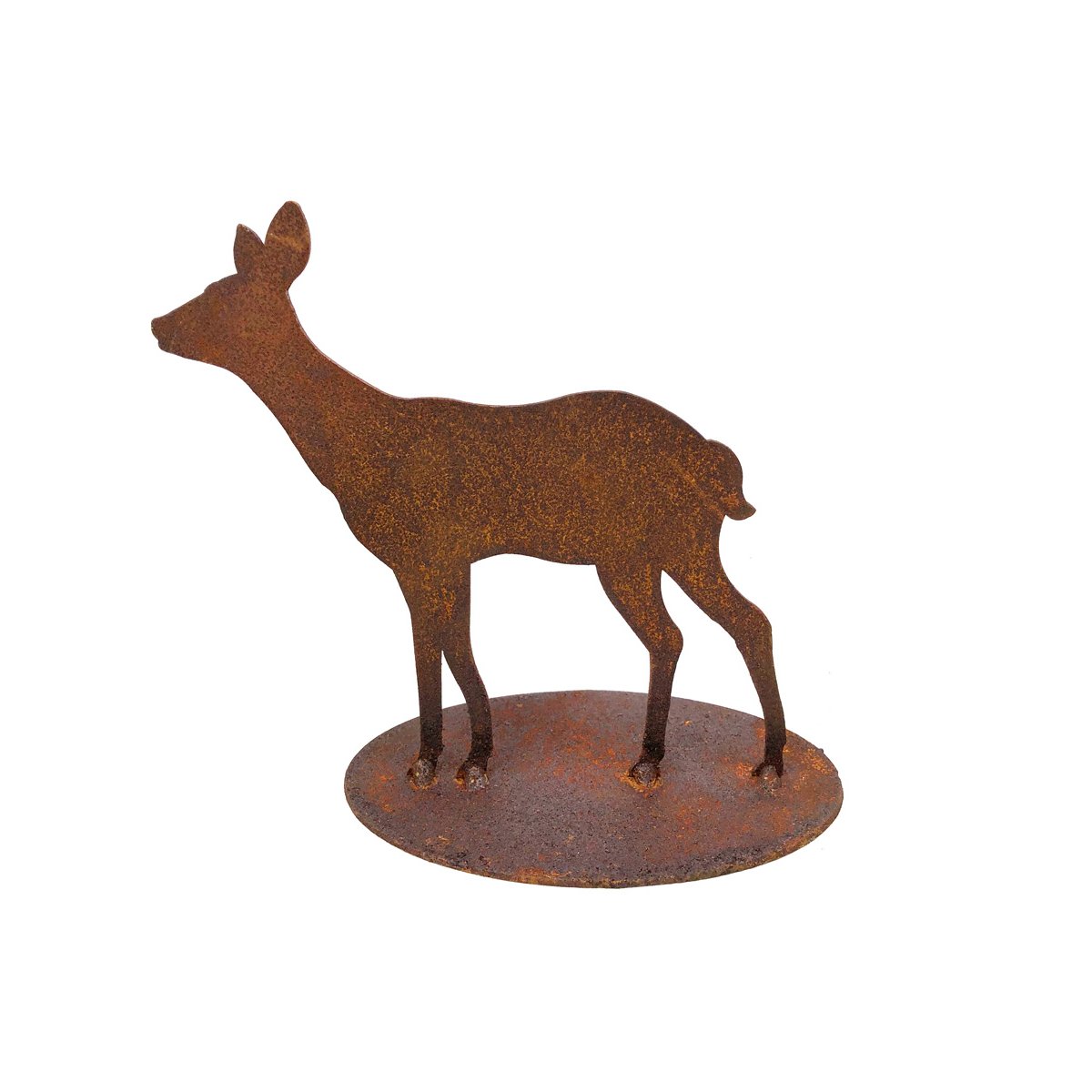 Dekofigur im Rost Design Reh, H 15 cm Rostfigur, 12,95