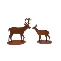 Figuren Set im Rost Design Hirsch & Reh, Kuss, H:...