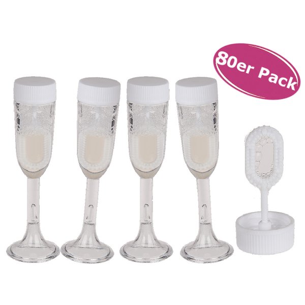 Hochzeits Seifenblasen Sektglas 80er Set - Seifenblasen Hochzeit, Gastgeschenke Hochzeit